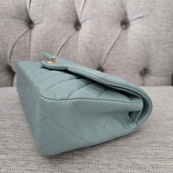 Authentic Chanel Medium Classic Flap Tiffany Blue Caviar - Picture 5 of 16